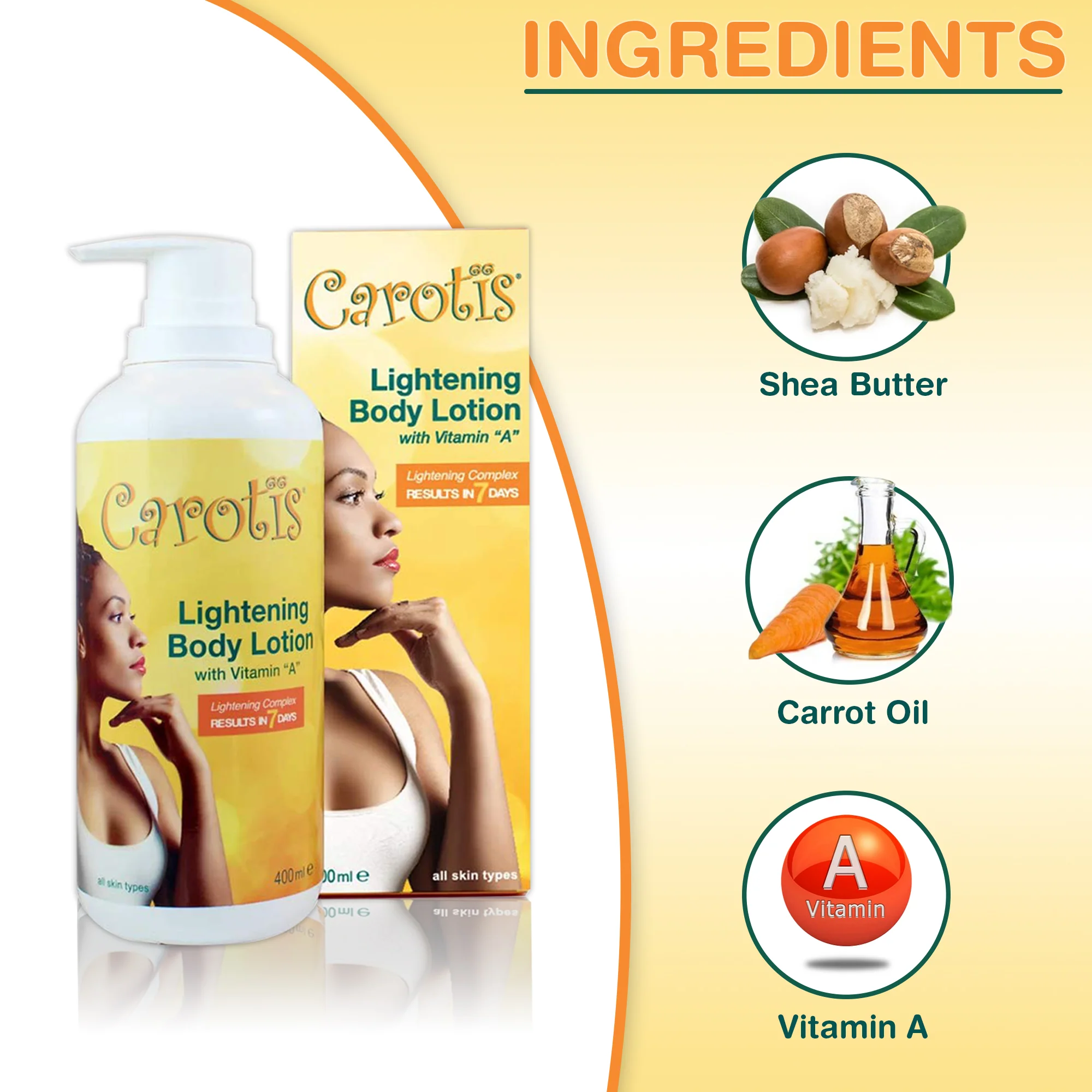 Carotis Brightening Body Lotion With Vitamin A 400ml / 14.10 fl oz - Image 7