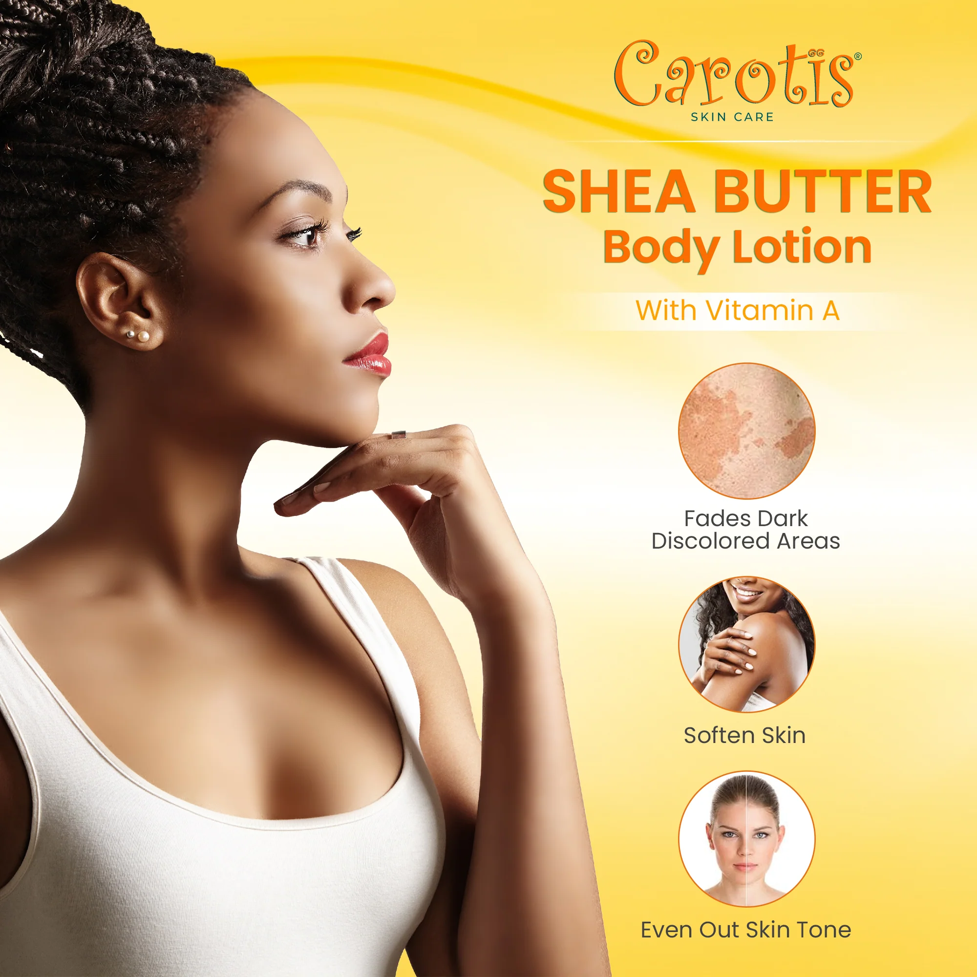 Carotis Brightening Shea Butter Body Lotion With Vitamin A 500ml / 16.9 fl oz - Image 3