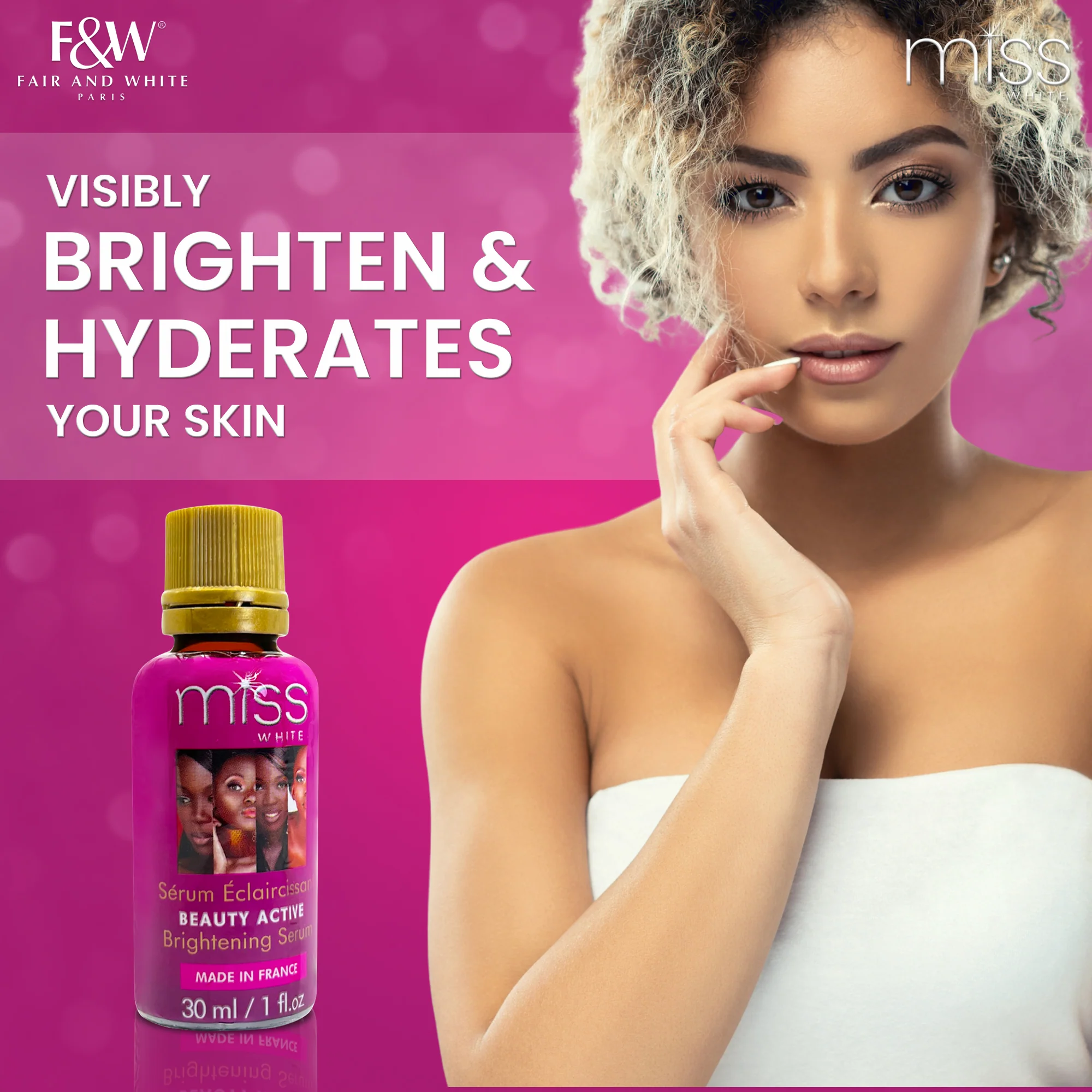 Fair & White Miss White Beauty Active Brightening Serum - Shining Skin - 30ml / 1.01 fl oz - Image 6