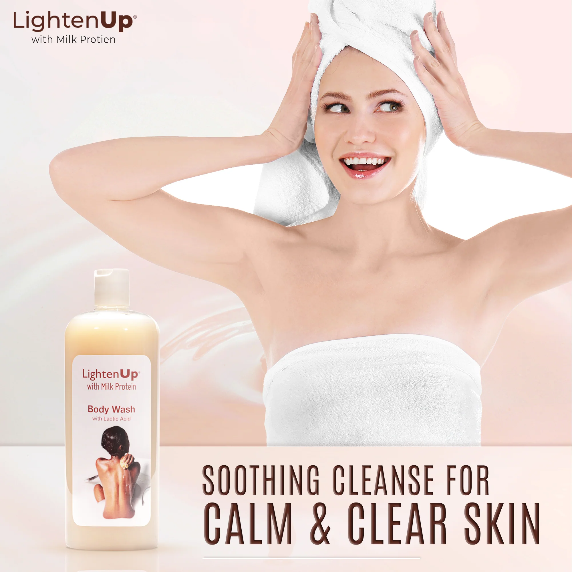 Lightenup Milk Protein Lactic Acid Shea Butter Shower Gel - 1000ml - Image 4