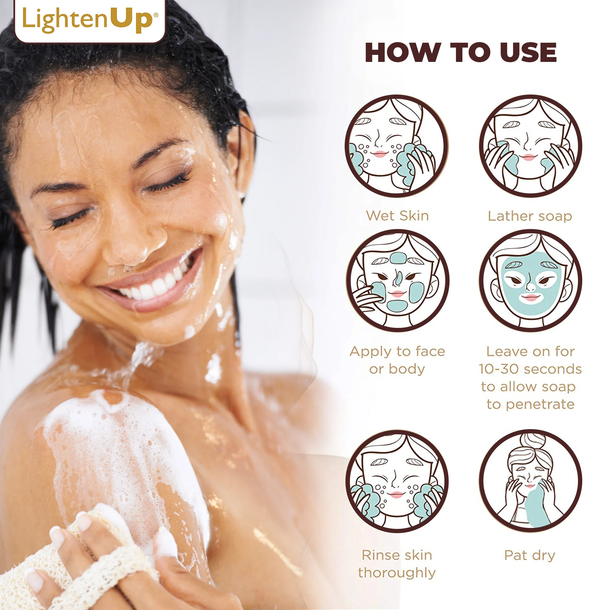 LightenUp Plus Shea Butter Exfoliating Soap 200g / 7.1 fl oz - Image 6