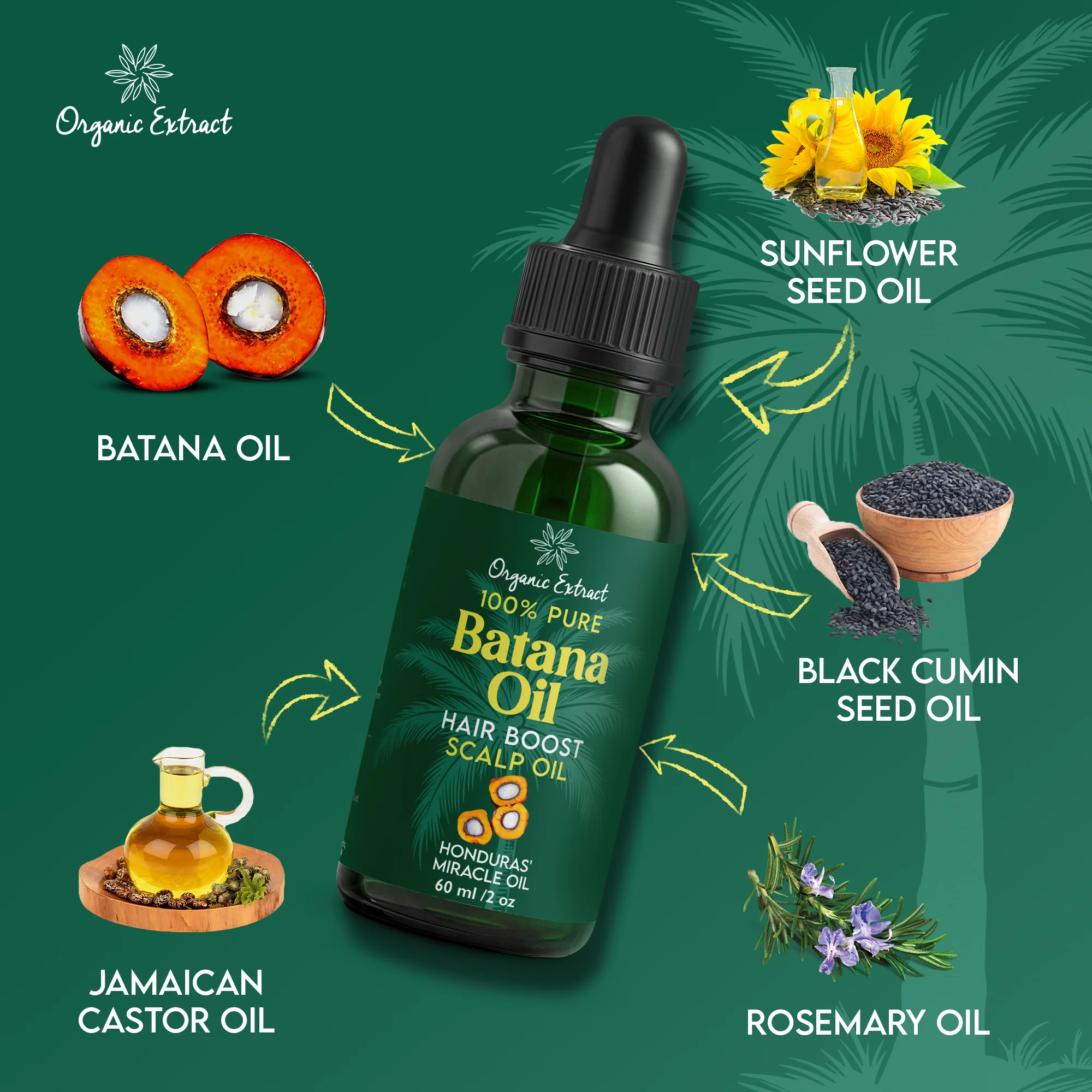 Organic Extract Batana Oil Stimulating Hair Growth Oil 2 oz/ 60ml - Image 4