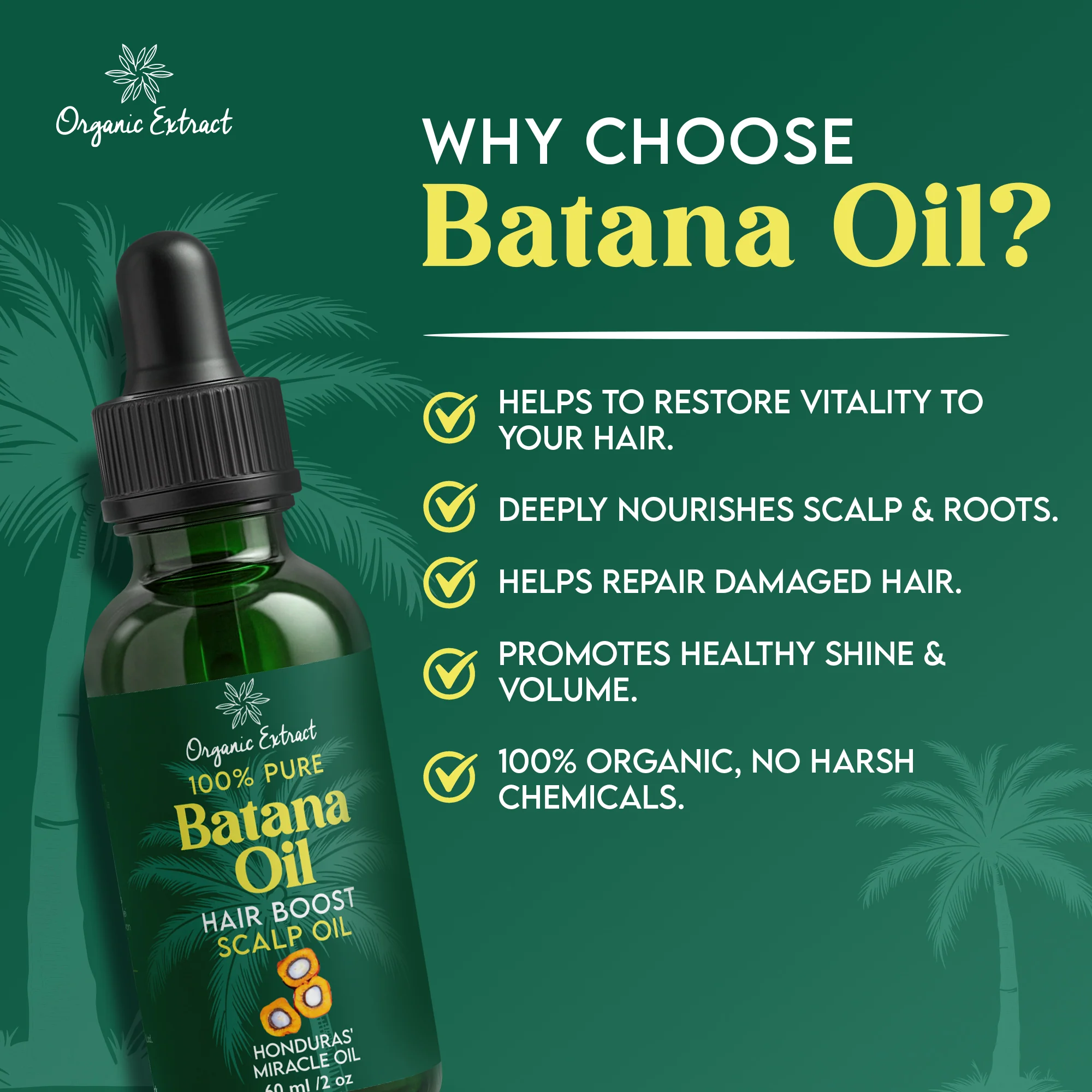 Organic Extract Batana Oil Stimulating Hair Growth Oil 2 oz/ 60ml - Image 5